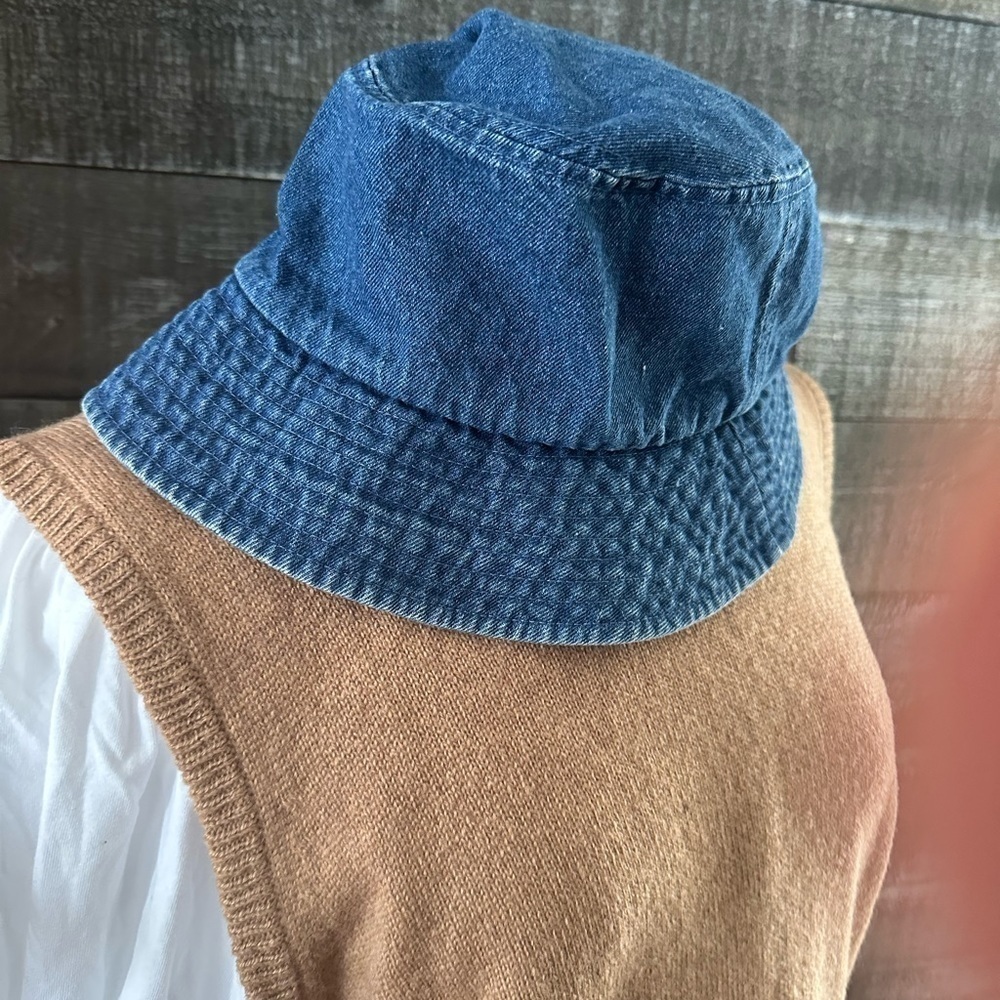 Faded Glory Denim Style Bucket Hat 100% cotton - Picture 5 of 5
